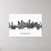 Pittsburgh Pennsylvania Skyline BW Canvas Afdruk (Voorkant)
