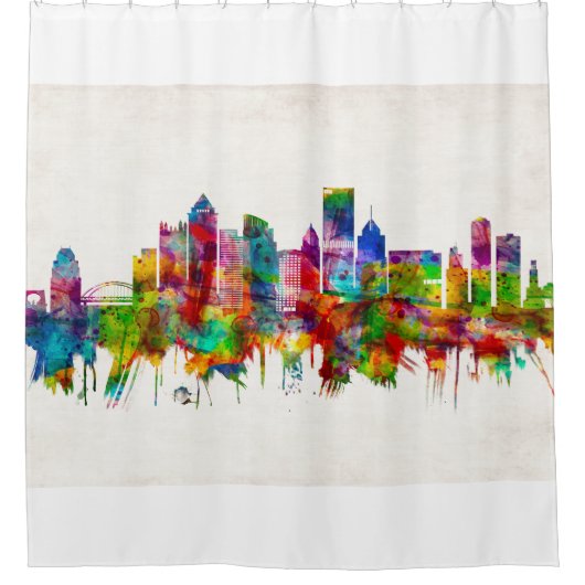 Pittsburgh Pennsylvania Skyline Douchegordijn (Voorkant)