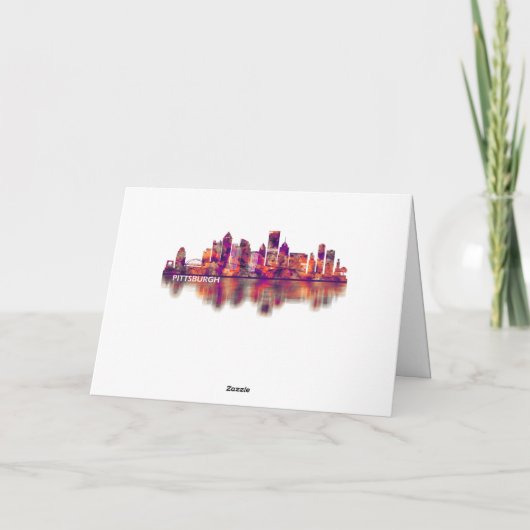 Pittsburgh Pennsylvania Skyline Feestdagen Kaart (Achterkant)