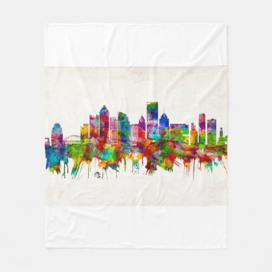 Pittsburgh Pennsylvania Skyline Fleece Deken (Voorkant)