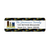 Pittsburgh Pennsylvania Skyline Gepersonaliseerd Etiket (Voorkant)