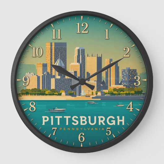 Pittsburgh Pennsylvania Skyline Grote Klok (Voorkant)