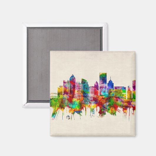Pittsburgh Pennsylvania Skyline Magneet (Voorkant / Achterkant)