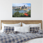 Pittsburgh Pennsylvania Skyline met Incline Canvas Afdruk (Insitu (Slaapkamer))