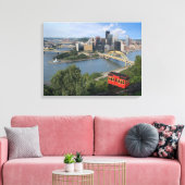 Pittsburgh Pennsylvania Skyline met Incline Canvas Afdruk (Insitu (Woonkamer))