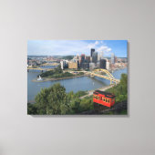Pittsburgh Pennsylvania Skyline met Incline Canvas Afdruk (Voorkant)