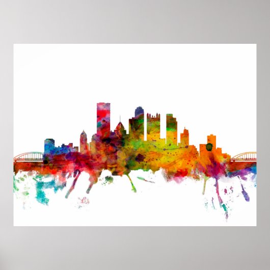 Pittsburgh Pennsylvania Skyline Poster (Voorkant)