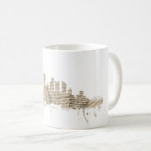 Pittsburgh Pennsylvania Skyline Sheet Music Citysc Koffiemok (Voorkant rechts)