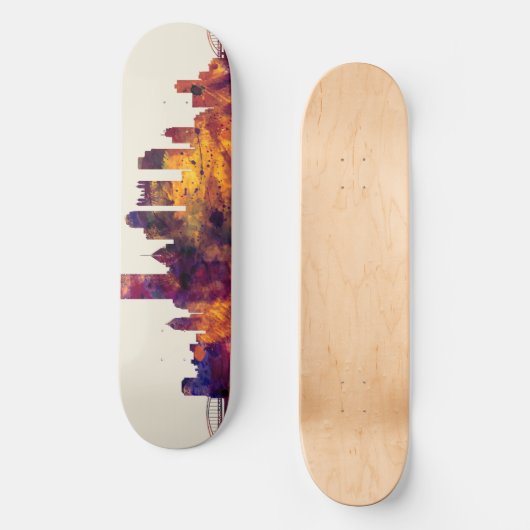 Pittsburgh Pennsylvania Skyline Skateboard (Voorkant)