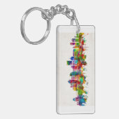 Pittsburgh Pennsylvania Skyline Sleutelhanger (Voorkant Links)