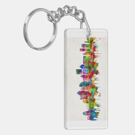 Pittsburgh Pennsylvania Skyline Sleutelhanger (Voorkant Links)