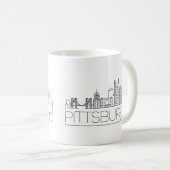 Pittsburgh, Pennsylvania | Stad gestileerde Skylin Koffiemok (Voorkant rechts)