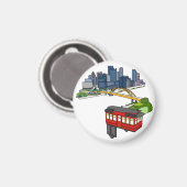 Pittsburgh Pennsylvania Steel City Skyline Art Can Magneet (Voorkant / Achterkant)