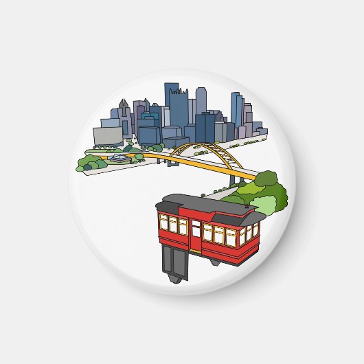 Pittsburgh Pennsylvania Steel City Skyline Art Can Magneet (Voorkant)