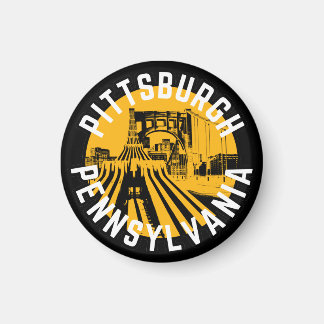 Pittsburgh Pennsylvania Steel City Skyline Bridge Magneet