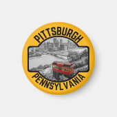 Pittsburgh Pennsylvania Steel City Skyline Inline Magneet (Voorkant)
