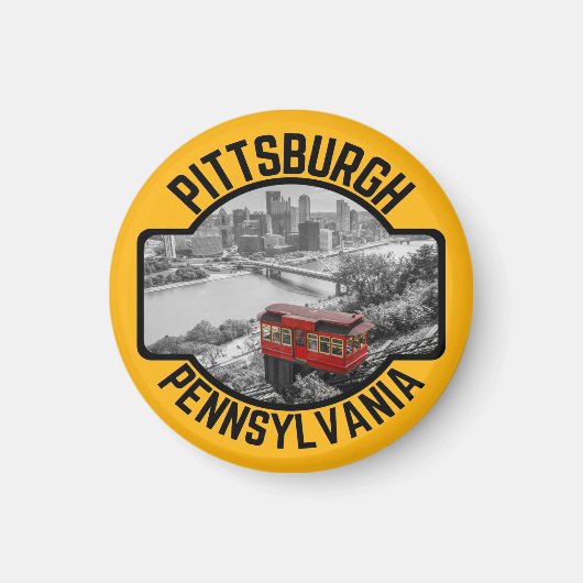 Pittsburgh Pennsylvania Steel City Skyline Inline Magneet (Voorkant)