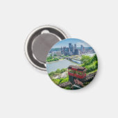 Pittsburgh Pennsylvania Steel City Skyline Inline Magneet (Voorkant / Achterkant)