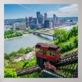 Pittsburgh Pennsylvania Steel City Skyline Inline Poster (Voorkant)