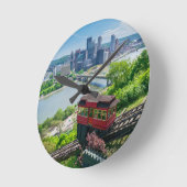Pittsburgh Pennsylvania Steel City Skyline Inline Ronde Klok (Hoek)