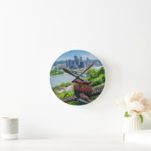 Pittsburgh Pennsylvania Steel City Skyline Inline Ronde Klok (Huis)