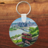 Pittsburgh Pennsylvania Steel City Skyline Inline Sleutelhanger (Voorkant)