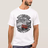 Pittsburgh Pennsylvania Steel City Skyline Inline T-shirt (Voorkant)