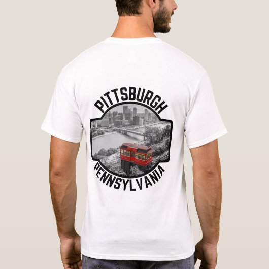 Pittsburgh Pennsylvania Steel City Skyline Inline T-shirt (Achterkant)