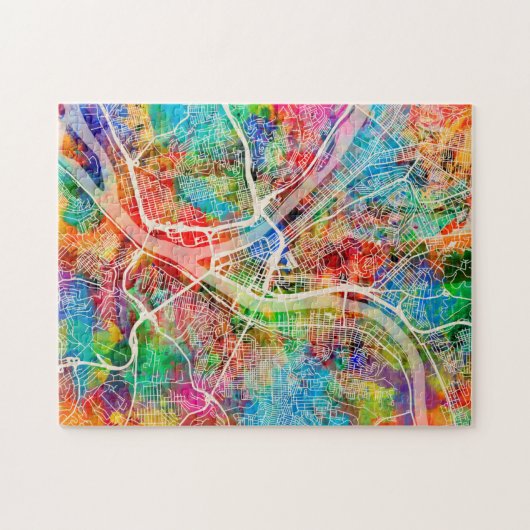 Pittsburgh Pennsylvania Street Map Legpuzzel (Horizontaal)