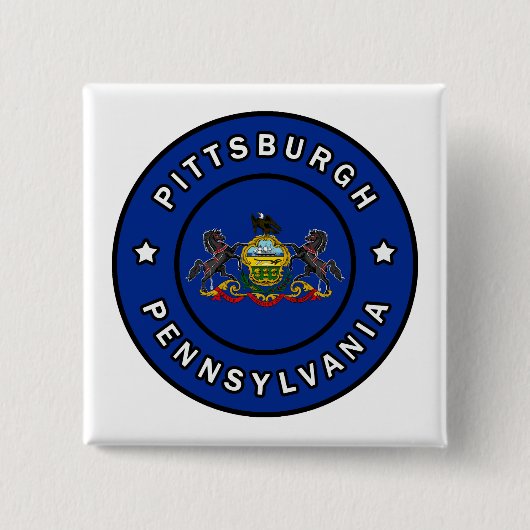 Pittsburgh Pennsylvania Vierkante Button 5,1 Cm (Voorkant)