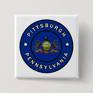 Pittsburgh Pennsylvania Vierkante Button 5,1 Cm