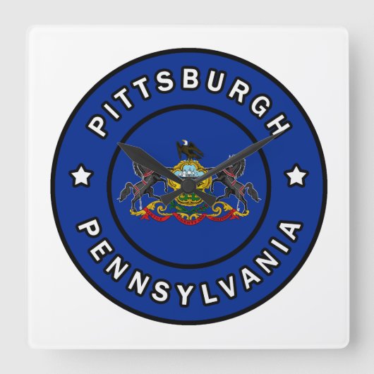 Pittsburgh Pennsylvania Vierkante Klok (Voorkant)