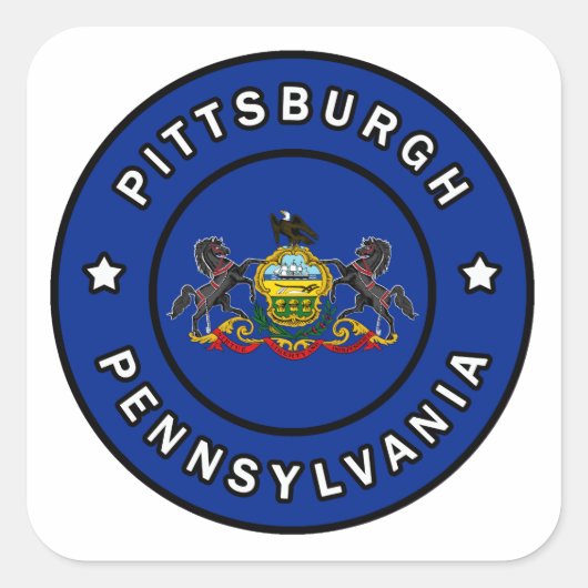 Pittsburgh Pennsylvania Vierkante Sticker (Voorkant)