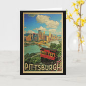 Pittsburgh Pennsylvania Vintage Travel Kaart (Gele Bloem)