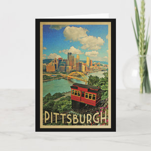 Pittsburgh Pennsylvania Vintage Travel Kaart
