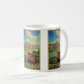Pittsburgh Pennsylvania Vintage Travel Koffiemok (Voorkant rechts)