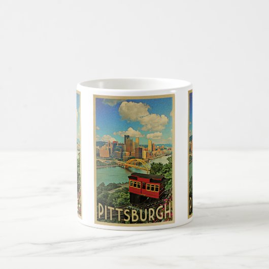 Pittsburgh Pennsylvania Vintage Travel Koffiemok (Center)
