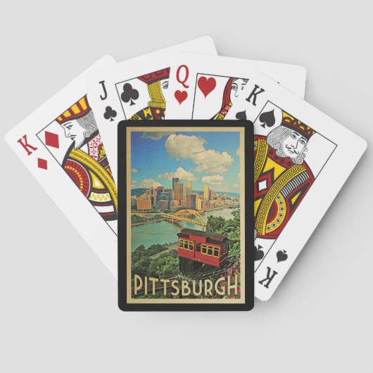 Pittsburgh Pennsylvania Vintage Travel Pokerkaarten (Achterkant)