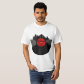 Pittsburgh Pennsylvania Vinyl Record Skyline  T-shirt (Voorkant volledig)