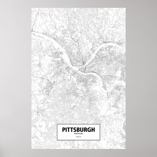 Pittsburgh, Pennsylvania (zwart op wit) Poster (Voorkant)