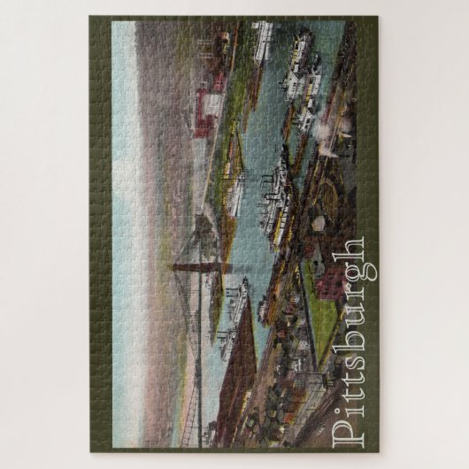 Pittsburgh Point Park in 1800 LargePuzzle Legpuzzel (Verticaal)