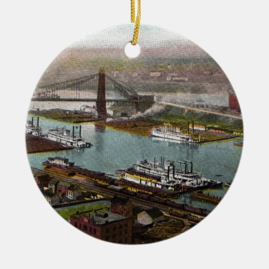  Pittsburgh Point Park in de jaren 1800 Keramisch Ornament (Voorkant)
