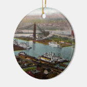  Pittsburgh Point Park in de jaren 1800 Keramisch Ornament (Links)