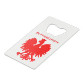 Pittsburgh Poolse opener voor flessen Creditkaart Flessenopener (Achterkant Gekanteld)