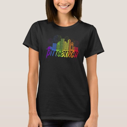 Pittsburgh Pride Skyline Pride Parade Pittsburgh T-shirt (Voorkant)