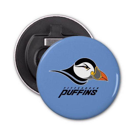 Pittsburgh Puffins Logo Button Flesopener (Voorkant)