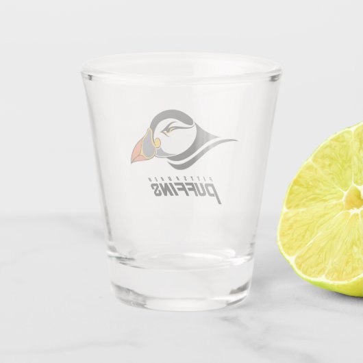 Pittsburgh Puffins Logo Shot Glas (Achterkant)