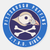 Pittsburgh Puffins S.T.B.D. Vibes Ronde Sticker (Voorkant)