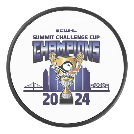 Pittsburgh Puffins Summit Challenge Cup kampioenen Hockey Puck (Voorkant)