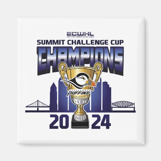 Pittsburgh Puffins Summit Challenge Cup kampioenen Magneet (Voorkant)